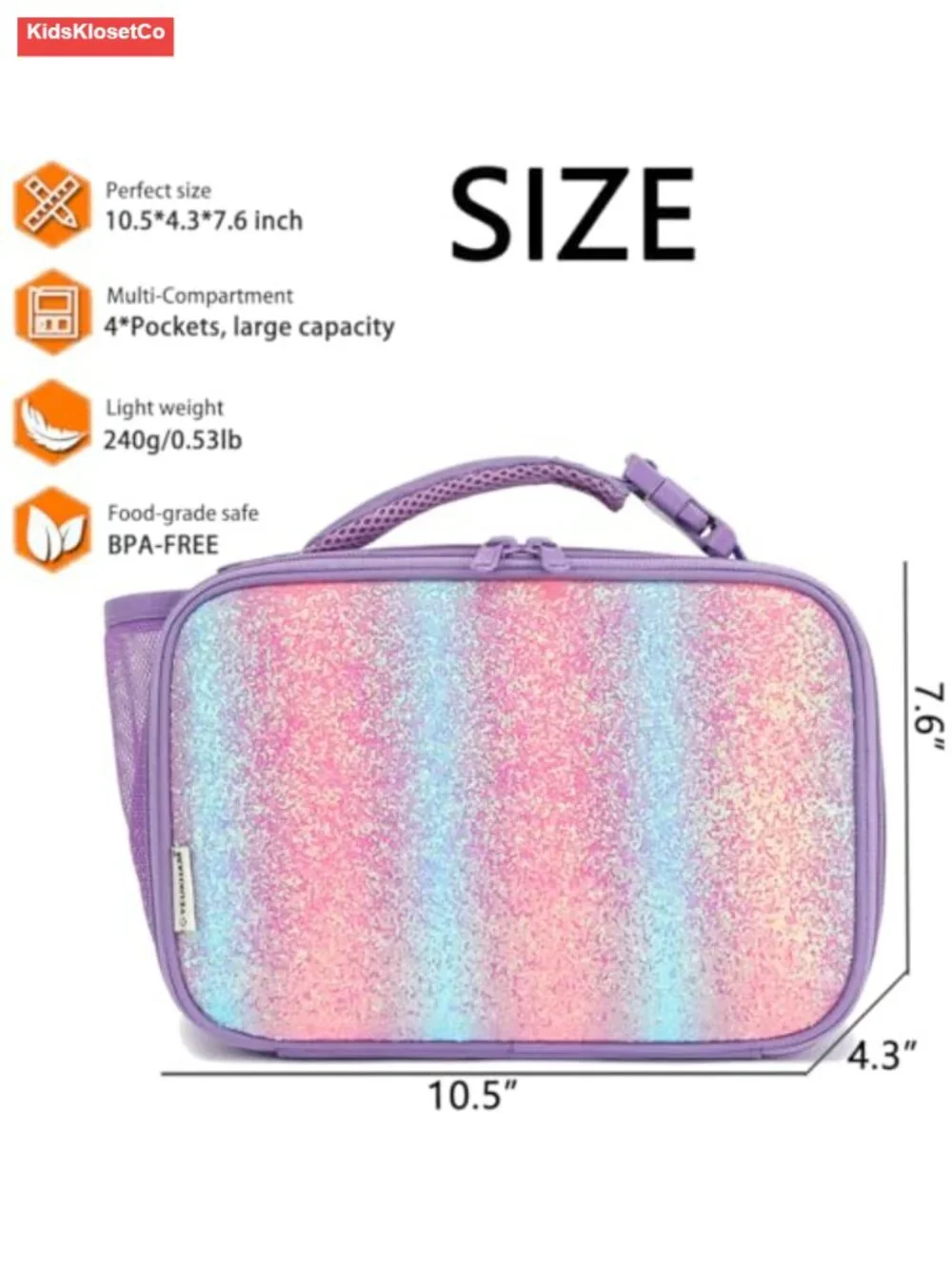 Insulated Lunch Box with Thermal Lining, Leak-Resistant, for Work or School